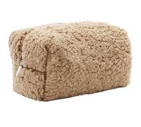 1pc Bolsa de maquillaje borrosa, 6.7x4.7x3.7 pulgadas de maquillaje esponjoso, bolsa de maquillaje de felpa, bolsa de maquillaje de tela Terry de viaje portátil para mujeres 1