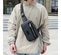 1pc Bolso bandolera individual de lujo para hombre, diseño de cruz, bolso de tirantes de cuero sintético
