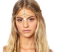 1pc Bridal Wedding Hair Jewelry Accessories for Women Head Chain Head Piece Drop Chain Headband para ocasiones especiales y festivales(Color 8)