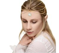 1pc Bridal Wedding Hair Jewelry Accessories for Women Head Chain Head Piece Drop Chain Headband para ocasiones especiales y festivales(Color 6)