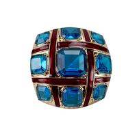 1pc Brooch Alloy Royal Badge Vintage Decor Blue Lapel Pin Wedding Decoration Women Breastpin Clothes Accessory Clothing Decorate Antique Accessories