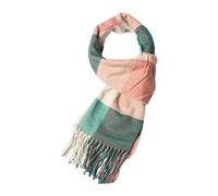 1Pc Bufanda Señora, Chal de Punto con Borlas, Patchwork Plaid, Bufanda Gruesa Suave y Versátil, Desgaste de Invierno con Piezas a Juego