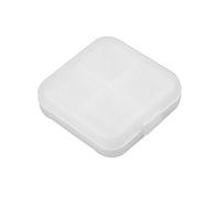 1pc Caja de píldora portátil de 4 rejillas Tableta de medicamentos Soporte de almacenamiento de medicina Caja de divisor Organizador de almacenamiento Caja de contenedor, blanco