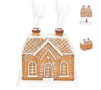 1pc Casa de Pan de Jengibre Incienso Quemador Resina Cabina de Techo de Nieve 3.5x3.9x3.2 Pulgadas Collector de Incienso de Navidad Realista para el Festival Decoración de la Fiesta del Festival