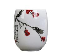 1Pc Chinese White Porcelain Tea Cup Small Tea Bowl Travel Portable Ceramic Tea Set Handmade Personal Single Cup Home Drinkware(A4)