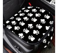 1pc Cojín para Asiento Delantero y Trasero de Coche con Base Negra y de Pata de Perro Blanca