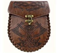 1pc Colgante Marrón de PU Estilo Vikingo Medieval, Bolsa de Monedas, Riñonera Retro de Piel Sintética para , Estilo Caballero, Cosplay para Uso Diario, Vestimenta Festiva