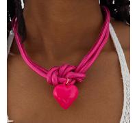 1pc Collar con Colgante de de Amor Acrílico, de Melocotón, Flor, , Poliéster, Anudada, Adecuado para de Mujeres, Banquete, Día de San Valentín, Regalo de Citas, Regalo