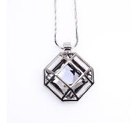 1pc Collar de dije geométrico de vidrio elegante - Estilo Corea del Sur, simple pero , accesorio versátil para el uso diario para mujeres, collar para mujeres
