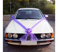 1pc Corona de Coche Elegante de Tela con de Cinta - Decoración para Puerta de Boda y , Arreglo Floral Artificial en /Rosa/ para Celebraciones al