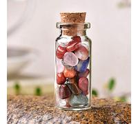 1PC Cristal natural Botella de deseos Decoración para el hogar Piedra curativa Piedras naturales pulidas Botella de deriva de la suerte Regalos de cumpleaños-Color Crystal_60x22mm