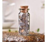 1PC Cristal natural Botella de deseos Decoración para el hogar Piedra curativa Piedras naturales pulidas Botella de deriva de la suerte Regalos de cumpleaños-Ágata gris_50x22mm