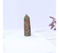 1PC Cristal Natural Unakite Barra hexagonal Punto de cristal Cuarzo Mineral Reparación mágica Varita curativa Decoración moderna del hogar Regalo de bricolaje-Caqui oscuro_71-80mm
