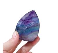 1PC Crystal Feather Fluorite Torch Crystal Carving Gemstone Fluorite Flame Ornament Home Decoration (Size : 200-250g)