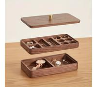 1pc de Almacenamiento Creativa de Madera, Organizador de Joyas, de Exhibición de Joyas a Prueba de Polvo de Capa, de Almacenamiento de Relojes, Joyeros