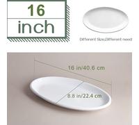 1pc, de , Platos blancos elegantes de estilo simple, de servicio, de cerámica puro, ovalado de sushi, Bandeja de de comida, Vajilla, Vajilla de pescado ovalado de servicio 12/14/16 pulgadas