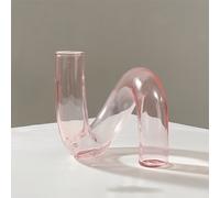 1pc de Vidrio Transparente Naranja Rosa - Adorno para Arreglo Floral en Casa, Decoración de Vidrio para el Hogar