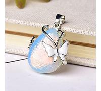 1PC di Modo di Cristallo Naturale Ametista Ciondolo Minerale Monili di Figura Della Farfalla di Figura di Goccia Ornamenti Per Le Donne Degli Uomini Dei Monili del Regalo-Opal
