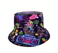 1pc Elegante Sombrero de Pescador Hip- Digital de Flamenco 'DJ Party' - Sombrero y Moderno de Cara, Ideal para Hombres y Mujeres, para Fiestas y Actividades al Aire Libre, La Mejor Opción para Regalos