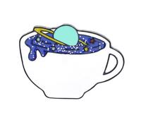 1pc En Pin White Coffee Cup Shape Breastpin Brooch Fashion Accessory for Occasions