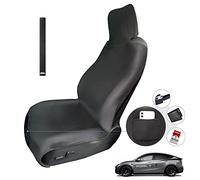 1PC Ensanchada Funda Asiento Coche Impermeable para Tesla Model Y/3, Neopreno Protector Cubre Asiento Coche Delantero para Tesla Model S/X, con 3 correas de hebilla y bolsa de almacenamiento (Negro)