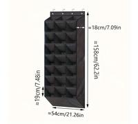 1pc Estilo casual Organizador sobre , 24 bolsillos 8-niveles Bolsa de almacenamiento multifuncional para zapatos, botas y artículos varios, tela no tejida duradera, plegable, negro