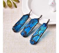 1PC Fashion Natural aquamarine Tree Of Life Pendant For Men Women Handmade Necklace Jewelry Gift Stone Amulet-cupreous