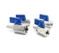 1PC Female Blue Ball valve SS304 3/4" to 18mm Pagoda adapter 2 way ball valve BSP