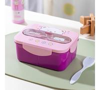 1pc Fiambrera Rectangular Sellada de 3 Compartimentos, Contenedor de Alimentos Frescos para Cocina, Contenedor Portátil para Picnic, Bento Box, para Microondas