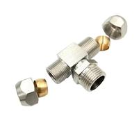 1PC Fit 6mm Tube O/D -1/2" BSPP Male Middle Tee Nickel Brass Ferrule Pneumatic Fitting CBQZCHWDKT