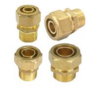 1pc Fit Tube I.DxO.D 16x20mm - 3/4" BSP Male PEX-AL-PEX Brass Pipe Fitting Solar Water Heater