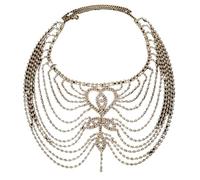 1pc Forehead Jewelry Headpiece for Women Bridal Hair Accessories Heart Head Chain Hat para ocasiones especiales y festivales(Gold)