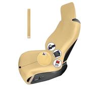 1PC Funda Asiento Neopreno Extensión Ampliación para perros y niños, Protector Asiento Coche Impermeable Universal Antideslizantes con 3 correas de hebilla y bolsillo pequeño para camión SUV (Beige)