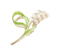 1pc Gold Lily of the Valley Flower Hair Clips Clampes de orqudeas de metal grandes Accesorios de estilo de la pauelos de jaw de lirio para clips y