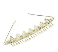 1pc Hair Accessories Gold Color Tassel Hair Chain Wedding Women Crown Wedding Head Ornament para ocasiones especiales y festivales(WHITE)