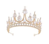 1pc Headband Bride Head de dama de honor Ornamento de moda Banda decorativa Tocado de boda Hermoso accesorio Cabello de corona hermosa (dorada)