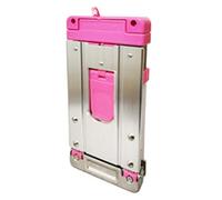 1PC Heavy Duty Folding Hand Truck Aluminium Trolley Multi Purpose Barrow Sack Shopping Trolley on Wheels for Camping, Festival, Garden & Pallet Truck Transport, Foldable Trolley (Pink)