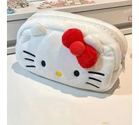 1pc Hello Kitty Bolso de Maquillaje de Felpa de Dibujos Animados Kawaii Estuche de Lápices de Gran Capacidad Bolso de Moda para Artículos para Mujeres
