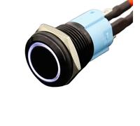 1pc Industrial Switches, LED momentary 16mm Waterproof Metal Push Button Switch 12V 24V 10V 220V/833(White,12V)