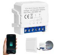1PC Interruptor Inteligente WIFI, Interruptor WIFI, Interruptors Inteligentes Alexa, Interruptors de Luz Inteligente con Smart Life y Tuya, Mini Smart Switch Wi-Fi Compatible con Alexa y Google Home