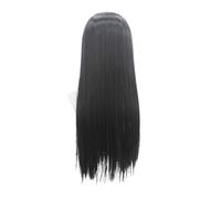 1pc La Familia Addams Película Personaje Negro Largo Recto Peluca Sintética for Cosplay Fit