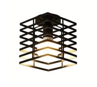 1pc Lámpara de techo semiempotrada de estilo industrial moderno, base E27, diseño para , dormitorio, pasillo, oficina o comedor, bombilla no incluida