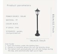 1pc Lámpara decorativa pequeña para , Lámpara pequeña de estilo retro de energía solar, Lámpara de césped para exteriores sin cableado, Lámpara de para jardín de patio, Lámpara de , IP44