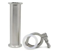 1PC Length 4 "-18" Grade Stainless Steel SUS304 Fitting Pipe OD 19-51 Homemade Ferrule Three Clips 50.5/64mm RUAJOGYNVM(1 pipex1x1,150MM_OD45 X FERRULE64)
