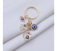 1pc Llavero de Moda con del Ojo y Palma - Detalles de Estrás, Anillo para Claves de Aleación de , para , Mochila, Regalo