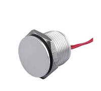 1pc/lot IP68 19mm NO Flat Head Momentary Wire Aluminum Oxidation Push Button Piezo Switch EKFBQBGW(Aluminum silver)