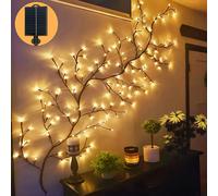 1pc Luz de de Sauce con Energía Solar y - Linterna Colgante de /5.9Ft, Batería de Respaldo y Panel Solar (Sin Cableado) para Iluminación Interior/Exterior de Navidad, Halloween, Boda, -