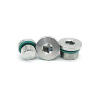 1PC M16x1.5 Metric Male Hex Socket Head ED End Cap FKM Sealing Ring Flange