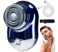 1pc mini rasurador eléctrico, rasurador portátil recargable de metal recargable, uso húmedo y seco para hombres.