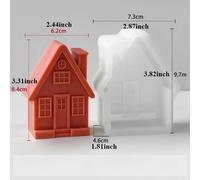 1pc Molde de Silicona para Velas Navideñas Casa 3D, Molde de Madera para Manualidades en Yeso o Cemento, Suministros DIY para Hacer Jabón y Arcilla, Regalos de Navidad
